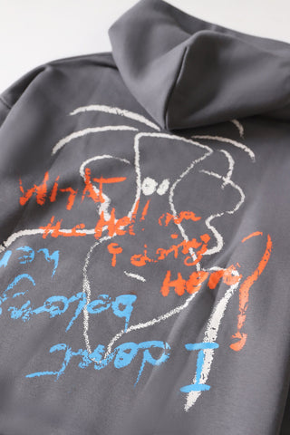 "Mein kon hoon" space greey hoodie