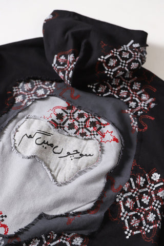 "Cyclone" block print hoodie