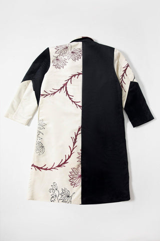 BLOCK PRINTED VELVET LONG COAT - Rastah