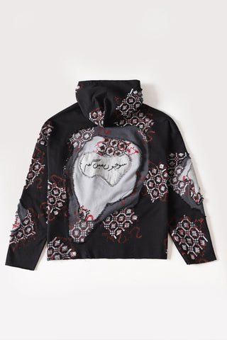 "Cyclone" block print hoodie