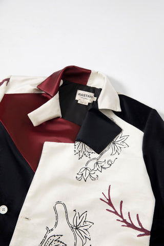 BLOCK PRINTED VELVET LONG COAT - Rastah