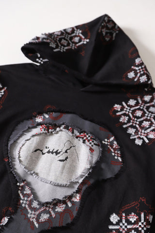 "Cyclone" block print hoodie