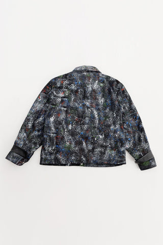 "RACING MIND" HAND PRINTED DENIM JACKET - Rastah