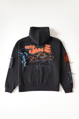 Graffiti screen printed hoodie