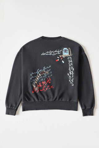"White rabbit" oil wash sweatshirt