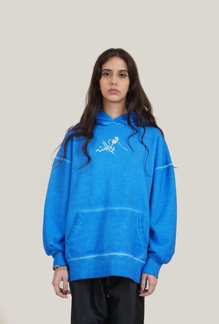 Blue Oil Wash Hoodie - Rastah