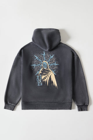 "Khamoshi" acid wash hoodie