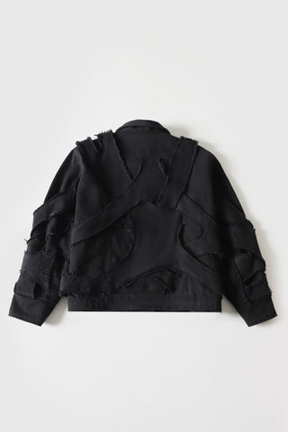Handwoven denim strap jacket