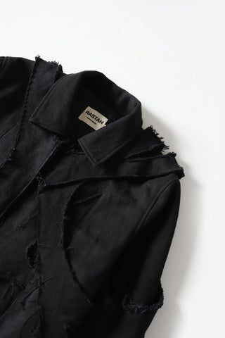 Handwoven denim strap jacket