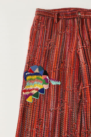 "Sadequain" jacquard embroidered trousers