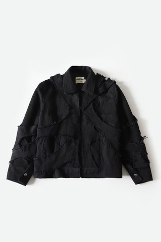 Handwoven denim strap jacket