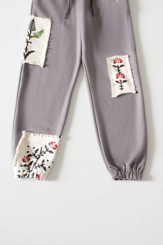 Blockprint charcoal sweatpants