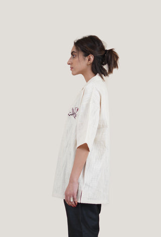 Rooster Hand Embroidered Shirt - Rastah