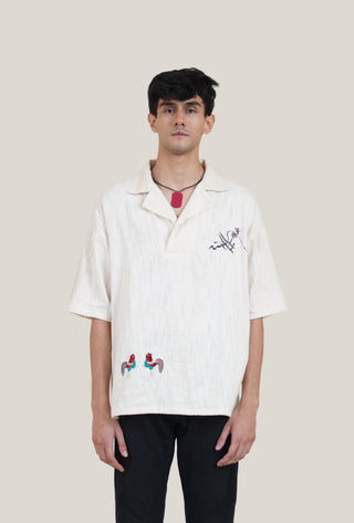 Rooster Hand Embroidered Shirt - Rastah