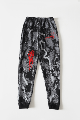 "Shadows" jacquard knit sweatpants