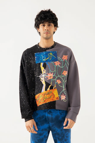 THE BEGINING - GREY/BLACK SWEATSHIRT - Rastah