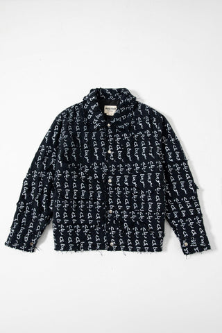 "SOCHTA HI REHTA HAI" HANDWOVEN DISTRESSED DENIM JACKET - Rastah