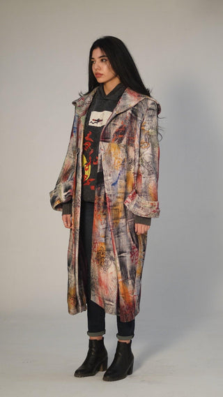 Hand Block Printed Pleated Long Coat - Rastah