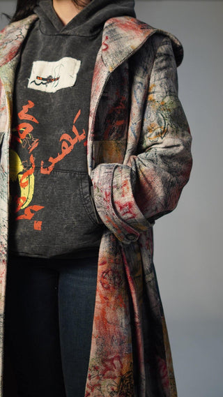 Hand Block Printed Pleated Long Coat - Rastah