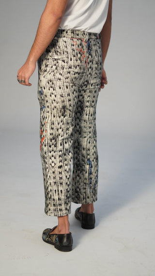 Motion Blur Block Print Hand-Woven Pant - Rastah
