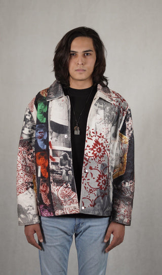 Printed "Notoriety" Twill Jacket - Rastah