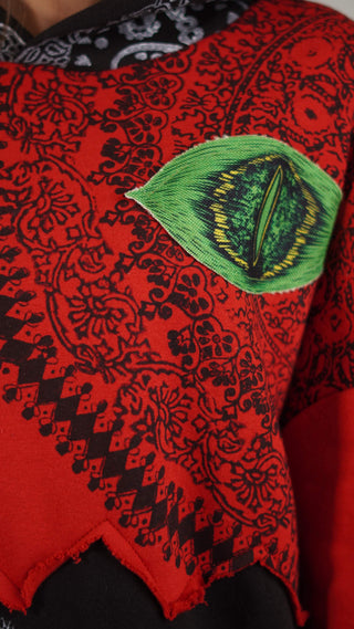 Hand Block Printed "Lost Eyes" Hoodie - Rastah