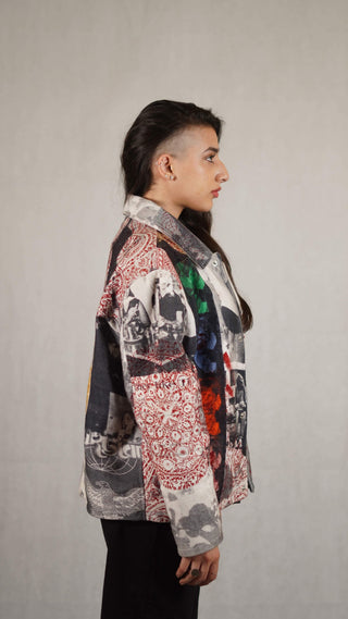 Printed "Notoriety" Twill Jacket - Rastah