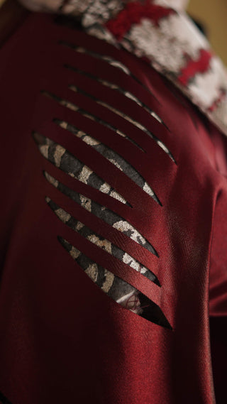 Silk and Jacquard Distressed Panel Jacket - Rastah