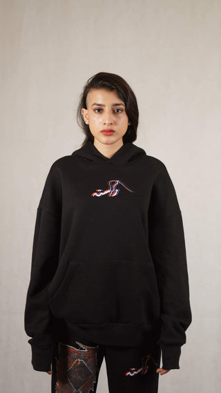 Black Oversized Logo Hoodie - Rastah