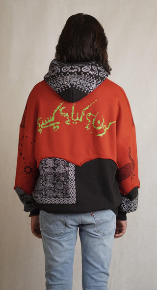 Hand Block Printed "Lost Eyes" Hoodie - Rastah