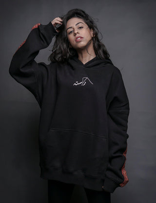 Hand Crafted Unisex Matte Black Mughal Horseback Hoodie - Rastah