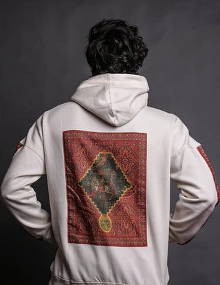 Hand Crafted Unisex Vanilla Creme Mughal Horseback Hoodie - Rastah