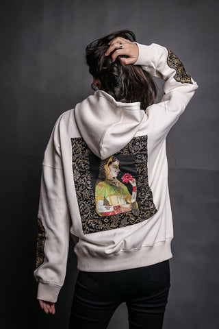Hand Crafted Unisex Vanilla Creme Mughal Princess Hoodie - Rastah