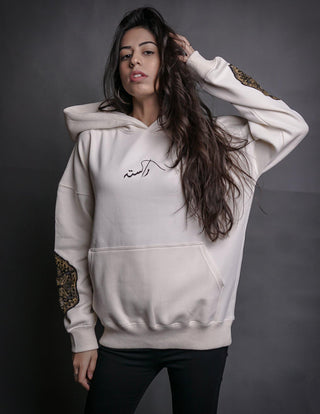 Hand Crafted Unisex Vanilla Creme Mughal Princess Hoodie - Rastah