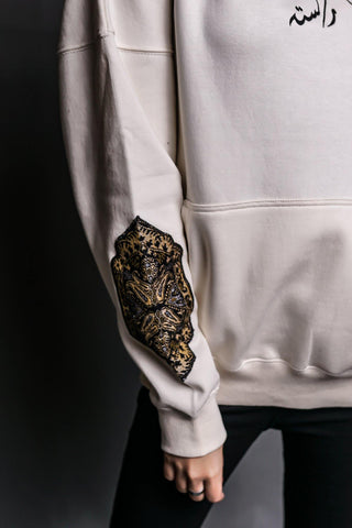 Hand Crafted Unisex Vanilla Creme Mughal Princess Hoodie - Rastah