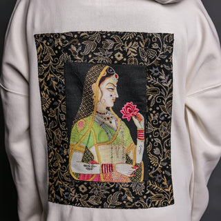 Hand Crafted Unisex Vanilla Creme Mughal Princess Hoodie - Rastah
