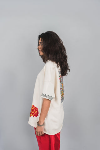 Blockprint Fiery Rose T-Shirt - Rastah