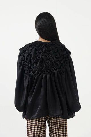 OVERSIZED SILK HAND SMOCKED TOP - Rastah