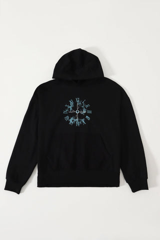 "TIME IS FLEETING" PRINTED BLACK HOODIE - Rastah