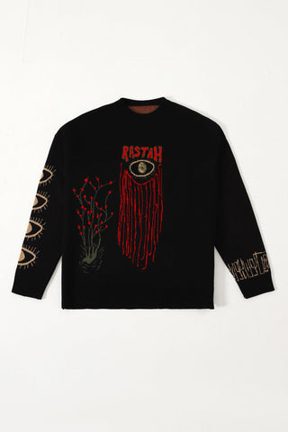"WHAT WE SEE" JACQUARD KNIT SWEATSHIRT - Rastah