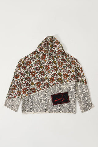"PARADOX" BEIGE BLOCK PRINT HOODIE - Rastah