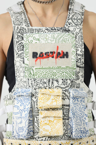 Rastah tactical block print vest