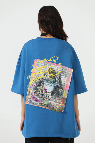 "+92" royal blue patch T-shirt