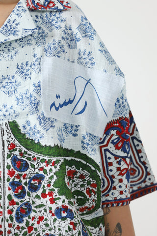 "Kahani" hand block printed polo shirt