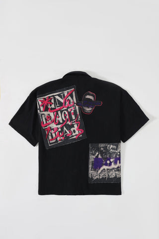 "In your heart" patchwork button-down