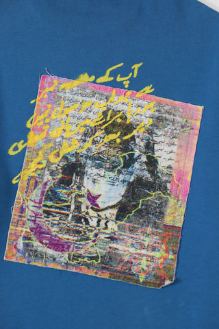 "+92" royal blue patch T-shirt