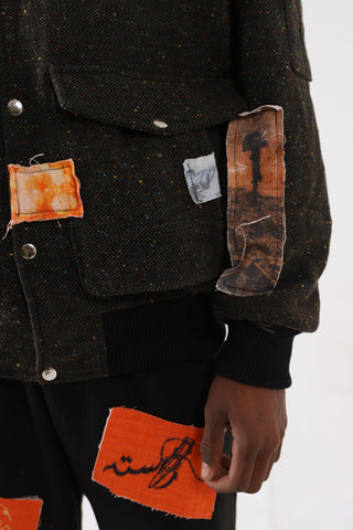 PATCHWORK HANDWOVEN BOMBER JACKET - Rastah