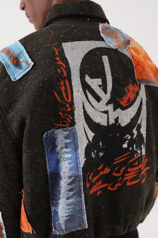 PATCHWORK HANDWOVEN BOMBER JACKET - Rastah