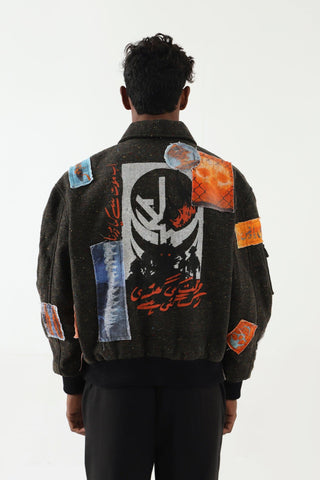 PATCHWORK HANDWOVEN BOMBER JACKET - Rastah
