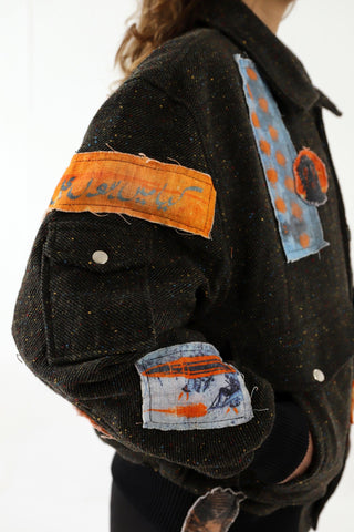 PATCHWORK HANDWOVEN BOMBER JACKET - Rastah